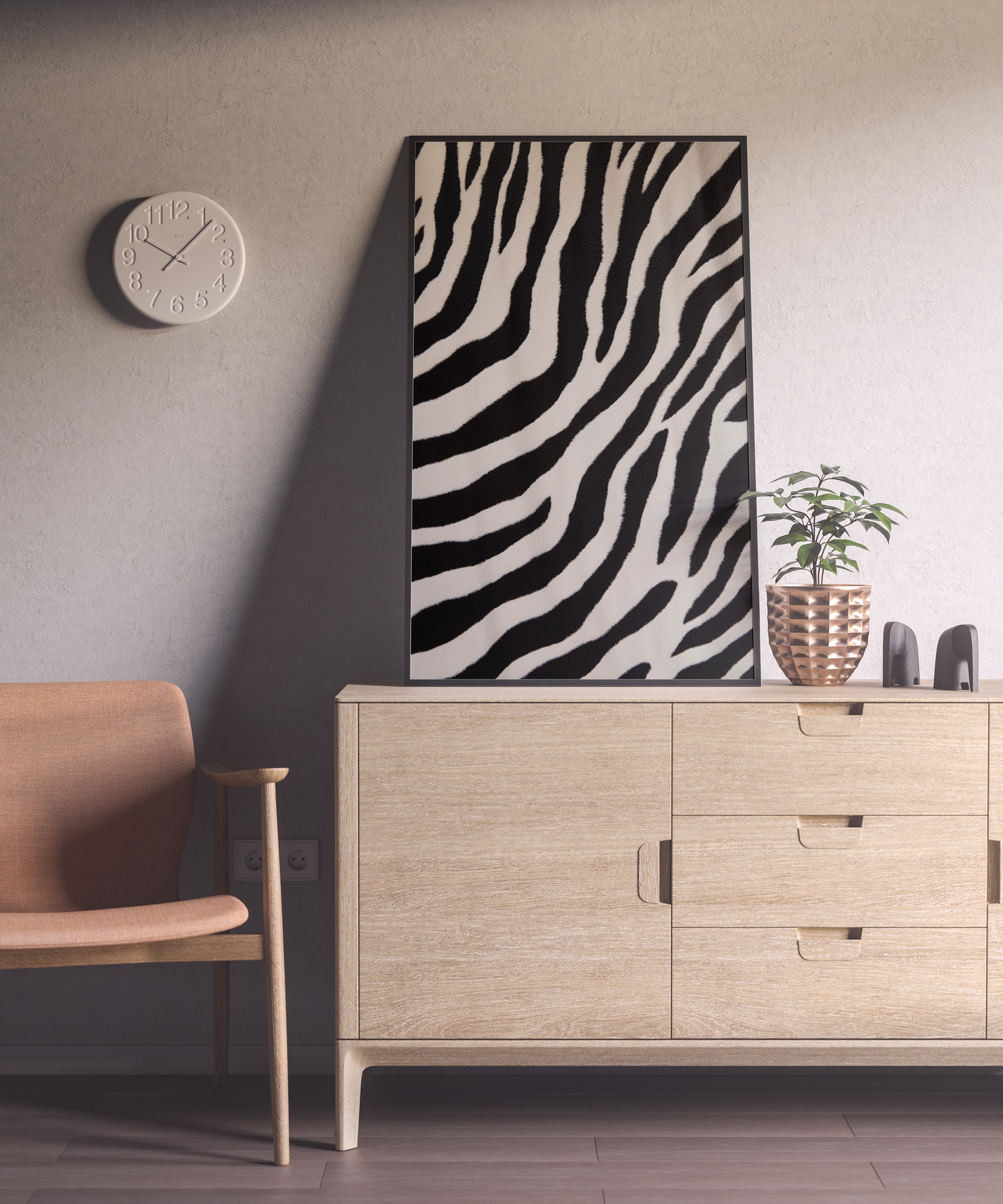 Cow and Zebra Fur Print Set of 2, Black and White Fur Printable, Cute