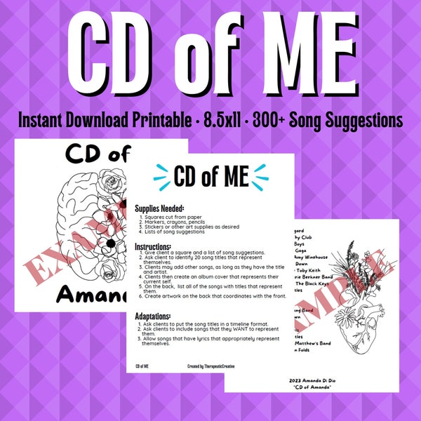 CD of ME Therapeutic Activity Teens Adults Children Mental Health Group Individual Therapy