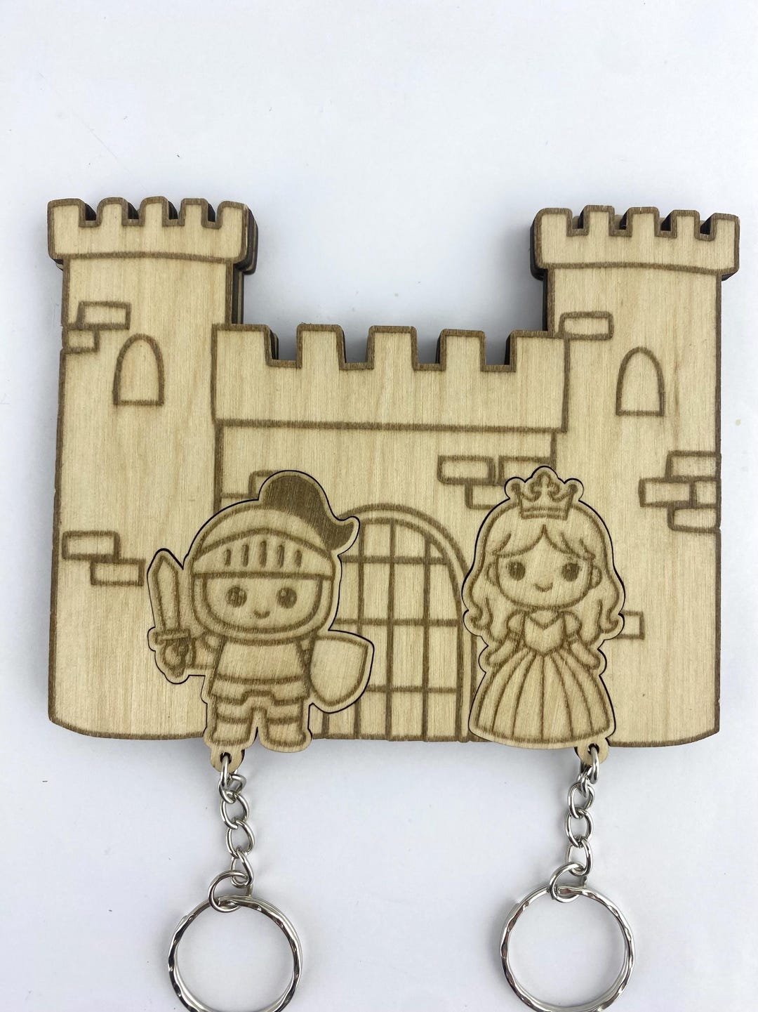 Princess Key Racks Castle, Knight and Princess Keychain and Keyholder. Wood. Fantasy ...