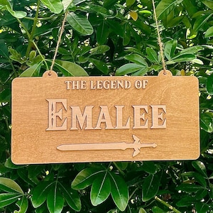 The Legend Of Zelda, Hanging Wall Art, Door Sign, Personalised Zelda. Zelda Gift With Name