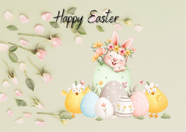 Easter Cards (5.8x4.1 Inches or 14.8cm X 10.5cm)| 10 Digital Easter ...