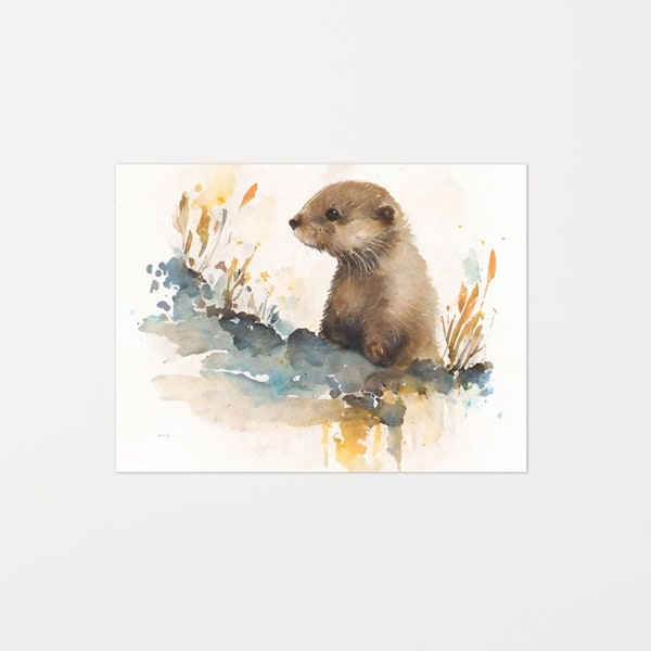 Otter Watercolor - Digital Download