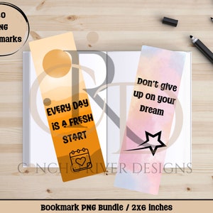 Inspirational Quotes PNG Bookmarks, Printable Bookmarks, 2x6 Inch ...