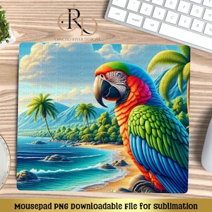 Parrot Mouse pad PNG, Sublimation Design for Mousepad, Digital Download, instant digital download, mouse pad sublimation