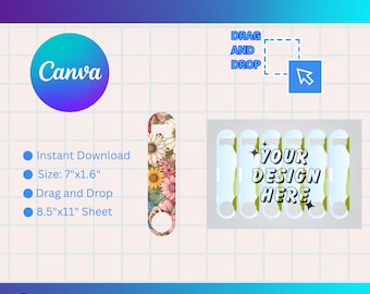 Bottle Opener Template, Canva Editable Template, 300 dpi