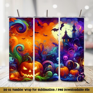 Halloween Tumbler Wrap, Sublimationsbecher Design, nahtloses Tumbler Design, Halloween Tumbler PNG, Sofortiger Download, Tumbler Wrap Bundle