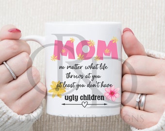 Mom Mug PNG, Mug PNG, Digital Download for 11 / 15 oz coffee mug or any other projects, free mockup, Mom PNG