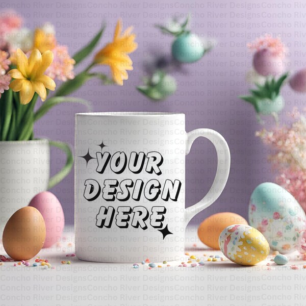 Spring Mug Mockup, Easter mockup png, downloadable file, coffee mug mockup, easter mug mockup, 300 dpi