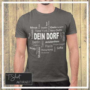 Dorfkind Shirt T-Shirt mit deinem Dorfnamen Anthrazit