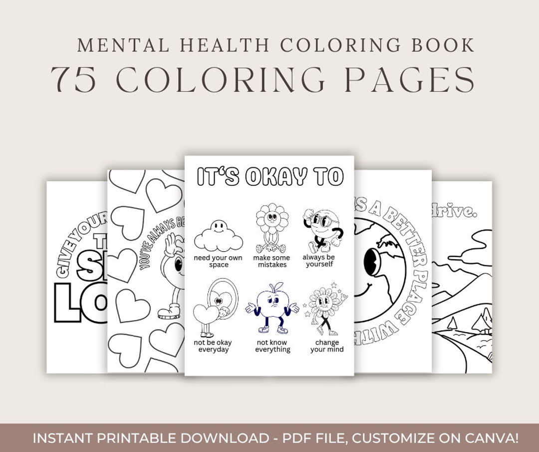 Mental Health Coloring Page, Positive Daily Affirmation, Printable ...