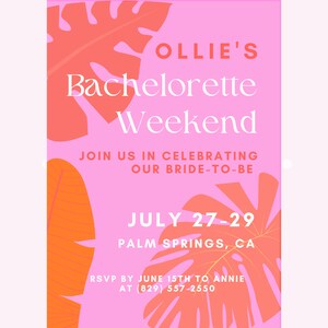 Printable Bachelorette Party Invitation With Itinerary Template Beach Printable Bachelorette Party Invitation With Itinerary Template Beach