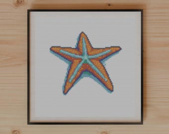 Space Themed Starfish Cross Stitch Pattern, Constellation Design, Modern Wall Art