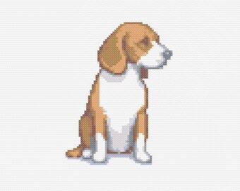 Beagle Cross Stitch Pattern, Easy Design