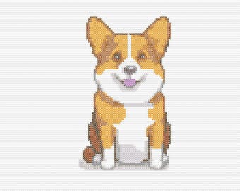 Corgi Sitting Cross Stitch Pattern