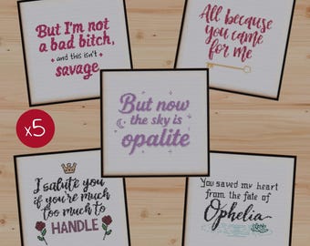 PACK - T. Swift Inspired Fan Art Cross Stitch Patterns | 5 in 1 pattern bundle