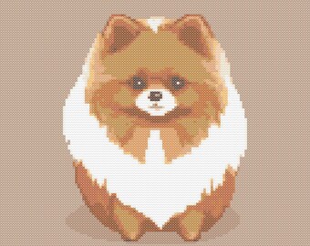 Pomeranian Cross Stitch Pattern - Fluffy Dog