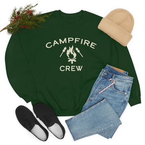 CAMPFIRE CREW Unisex Heavy Blend Crewneck Sweatshirt. Camping. Outdoors. Hiking. Cabin Life.