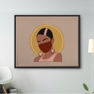 Black Woman Art,African American Wall Decor,Elegant Black Lady Portrait,Empowering Female Art,Contemporary Afrocentric Print,Ethnic Woman