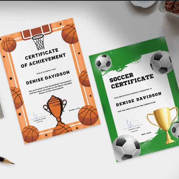 Kids Sports Certificate,Youth Athletic Award,Child Sports Achievement,Junior Athlete Certificate,Children's Sports Recognition,Sportsmanship