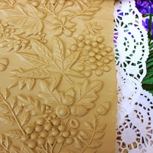 Rolling pin with deep embossing Roller with leaf embossing Wooden carved rolling pin