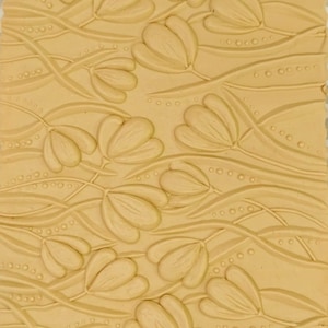 FLOWERS WREATH Textured Rolling Pin With Flower Pattern. Embossing Dough Roller