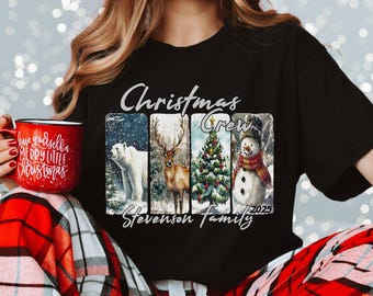 Personalized Family Christmas Shirt, Polar Train Matching Crewneck