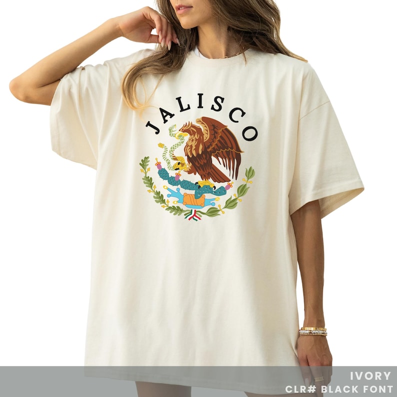 Mexicano Shirt Coat of Arms Custom States Mexicana Gift Trendy Latina Hispanic Clothes Mexican Emblem Seal Gift for Dad Mama Abuelo Abuela Ivory