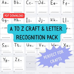 A to Z Alphabet Craft Pages | Preschool Letter of the Week | Phonics & Fine Motor | PDF Printable Homeschool Activity