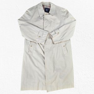 Vintage 1980s Burberry Trench Coat XL: Nova Check Lining, Made in England