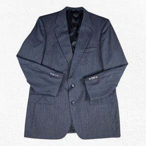 1980s Vintage Burberry Gray Red Pinstripe USA Made Wool Blazer Jacket Size 44R