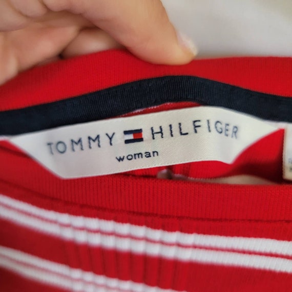 Tommy Hilfiger Vintage Red and White Striped 3/4 … - image 3