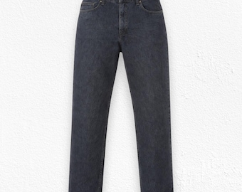 Vintage 90s Levi's 550 Czarne Luźne Zwężane Proste Dżinsy Rozmiar 36 Wyprodukowano w USA