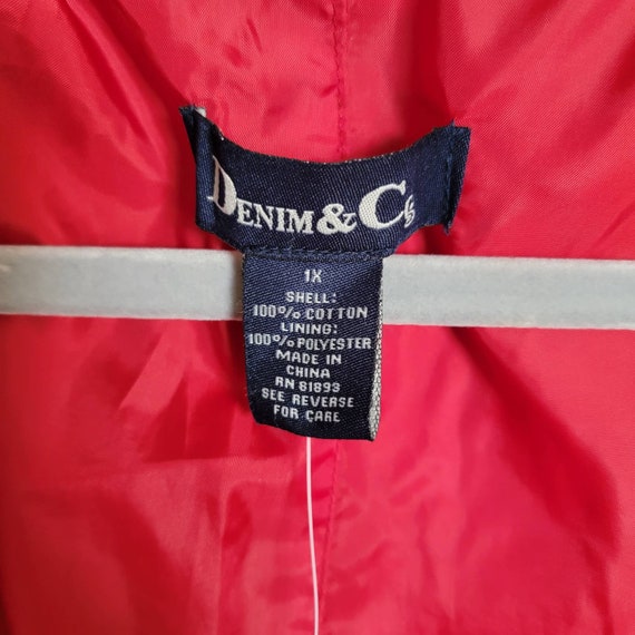 Denim & Co Vintage Red Denim Long Length Button D… - image 4