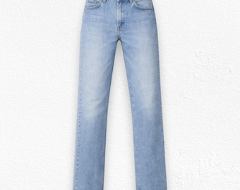 Vintage 80s Levi's Orange Tab Light Wash High Rise Straight Leg Jeans Size 28