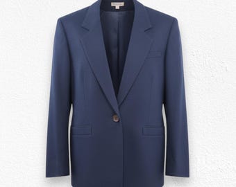 Vintage 1980s Pendleton Petite Navy Wool Blazer Made in USA