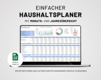 Budget Planner (German) | Household Budget Financial Planner | Budget Financial Plan | Budget (German) | Annual Finance Planner | Google Sheet