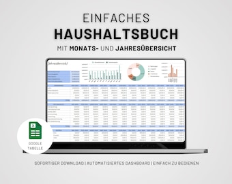 Household Book German Financial Planner | Budget Planner Financial Planner | Income and Expense Planner | Financial Planner Household Book | Google Sheet
