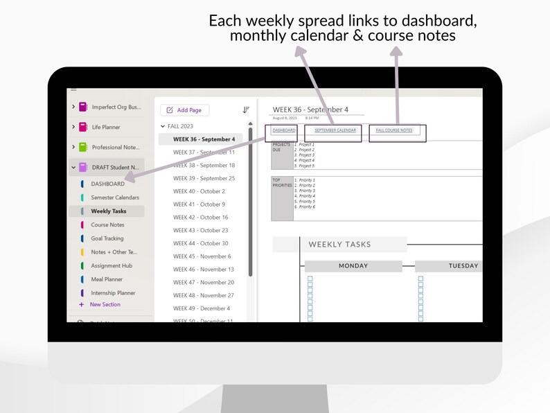 STUDENT Onenote Planner for School Student Onenote Template Etsy STUDENT Onenote Planner for School Student Onenote Template Etsy