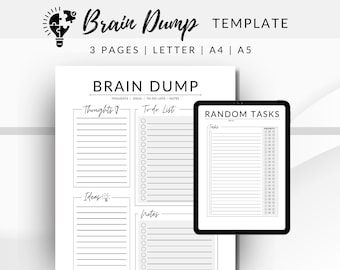 Mall för hjärndumpning: ADHD-att-göra-lista, checklista för uppgifter (PDF)