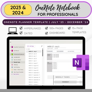 Agenda OneNote pour le travail, modèle OneNote professionnel, agenda Onenote, agenda de travail pour Windows, modèle d'agenda Onenote 2023-2024 image 1