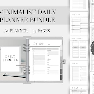 Minimalist Daily Planner Bundle | PRINTABLE A5 Planner Inserts | WEEKLY Planner Inserts | MONTHLY Planner | Freezer inventory