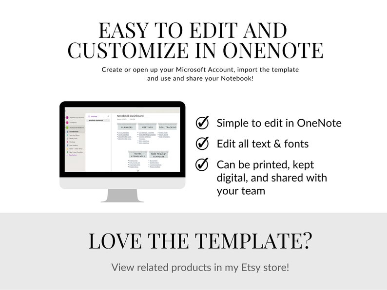 OneNote Planner for Work, Professional OneNote Template, Onenote planner, Work Planner for Windows, 2023-2024 Onenote planner template image 9