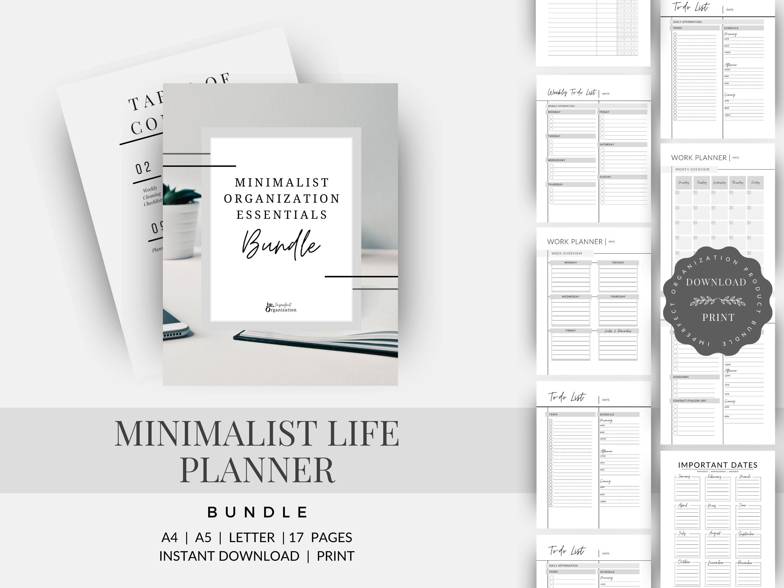 Minimalist Life Planner PRINTABLE Ultimate Life Planner - Etsy