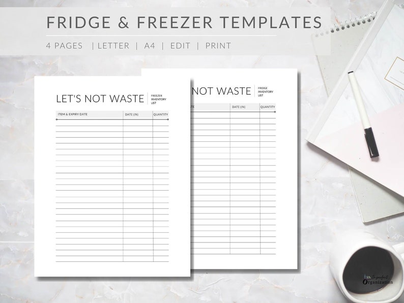 Printable Freezer Inventory Tracker | Fridge Inventory Tracker ...