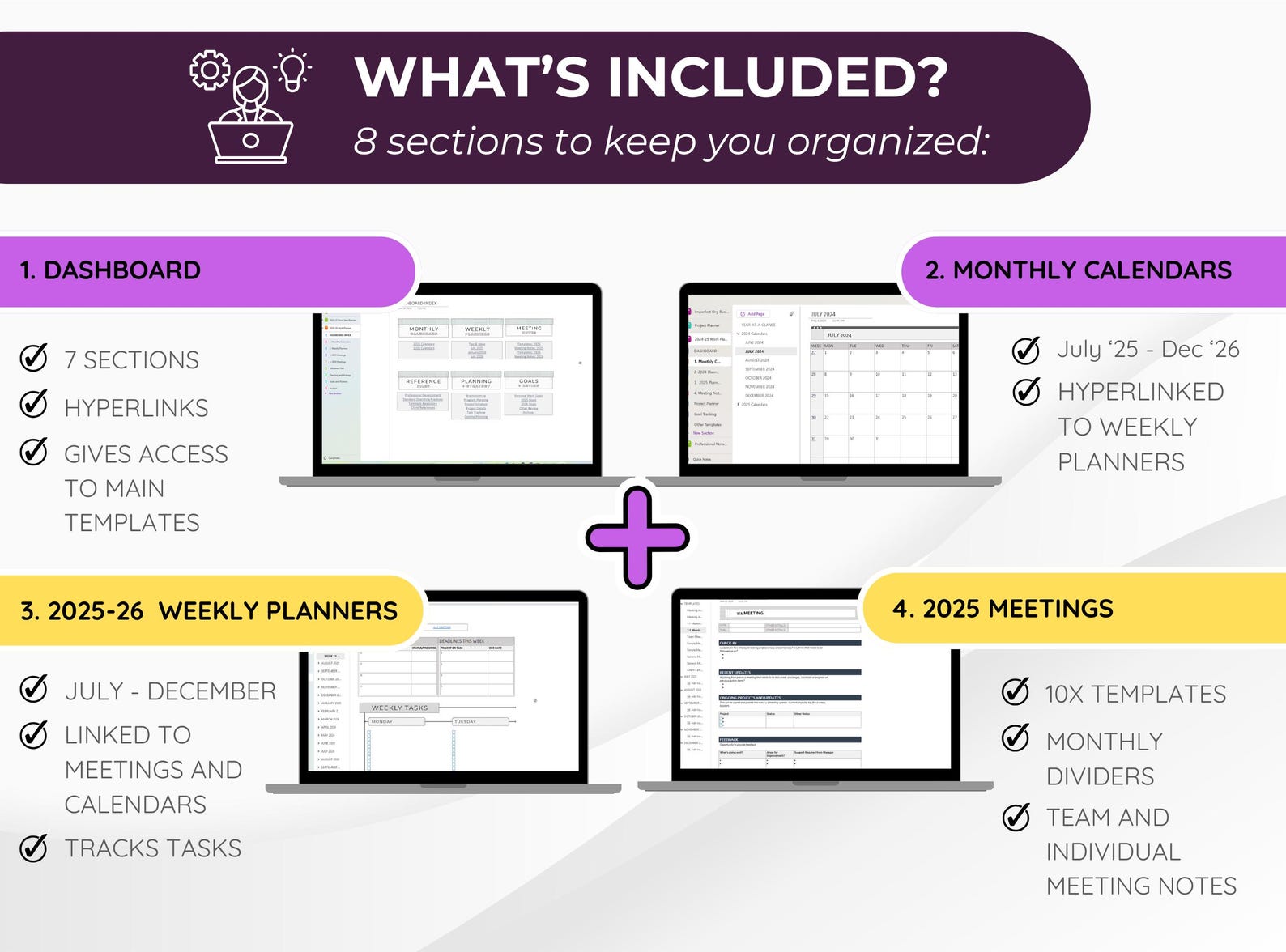 Onenote Work Diary Onenote Work Planner 2025-2026: Professional Digital Template (PDF ...