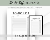 Printable To-Do List Templates: Minimalist Daily & Weekly Planner (Letter PDF)