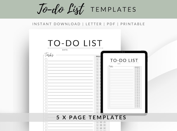 Printable To-Do List Templates: Minimalist Daily & Weekly Planner (Letter PDF)