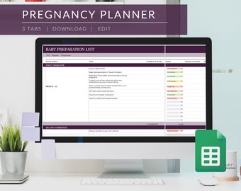 Pregnancy Planner Spreadsheet: Editable Baby Checklist (Google Sheets)