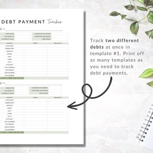 Debt Template.pdf Printable Debt Payment Tracker: Monthly Budget Planner (letter, A4, A5 ...