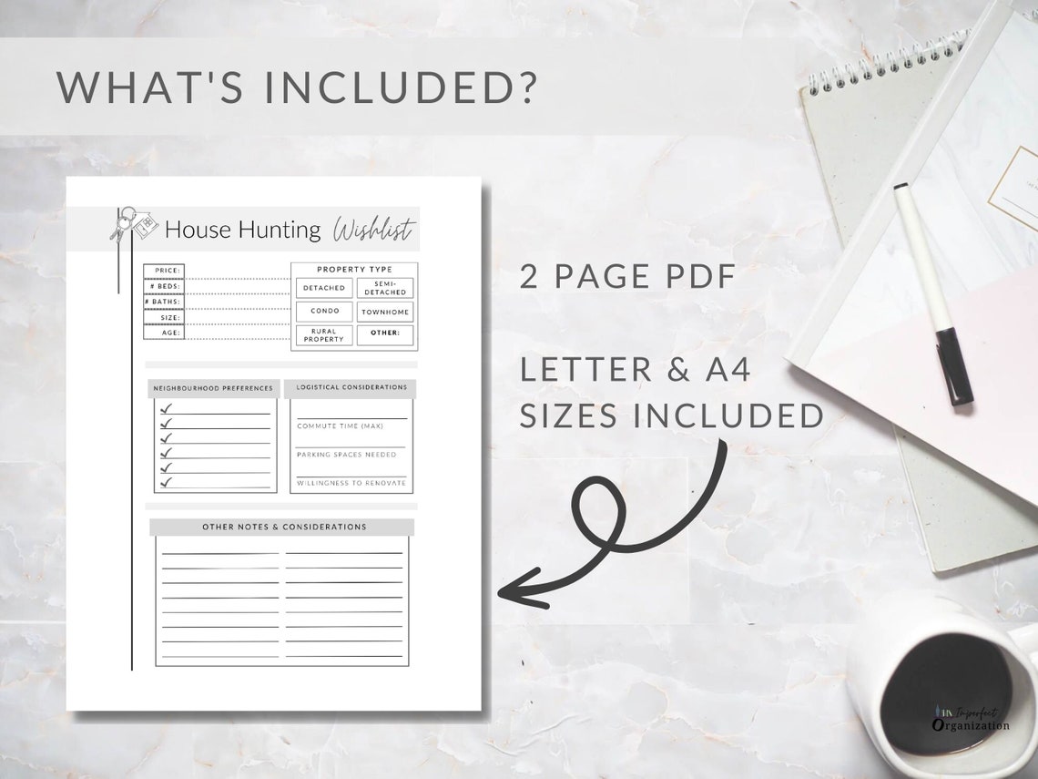 House Hunting Wish List Template | PRINTABLE House Hunting Checklist ...